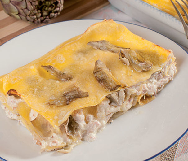 Cucinare Italy - Lasagna with artichokes ham and cheeses