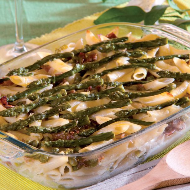 Cucinare Italy - Timbale of penne au gratin with asparagus and peas